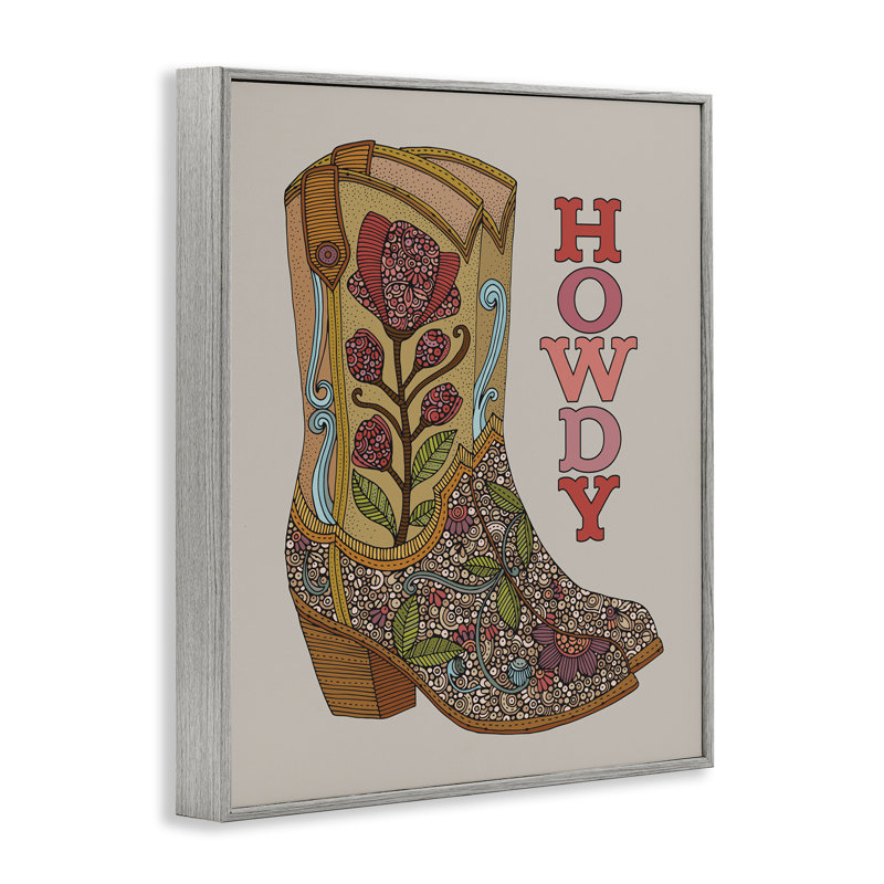 Howdy Cowboy Bottes, estampe numérique encadrée par Martina Pavlova, Estampe numérique Farmhouse, H 14 po x l 11 po