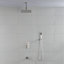 Le système de douche de pluie de plafond avec bec de baignoire 3 fonctions de robinet de douche contient une pomme de douche de 10 pouces et un ensemble de garniture de douche à main, cartouche de valve incluse-125420917