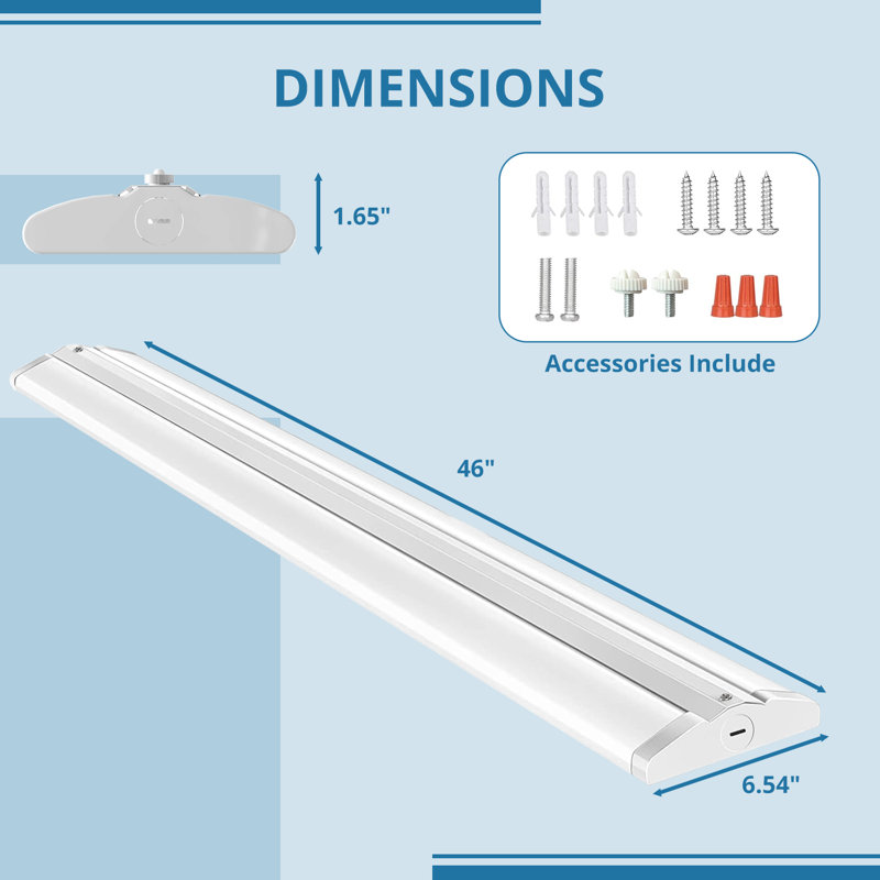 Ensemble de 4 ampoules à DEL 4 pi avec 3 watts / 3 lumens / 3 cct sélectionnables, 55 W / 65 W / 75 W, 5500 Lm / 6500 Lm / 7500Lm, 3000K / 4000K / 5000K, 4 lumières à DEL, plafonnier de bureau