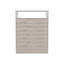 Commode 4 tiroirs Pérou, plateau supérieur, 1 tablette ouverte - gris clair / blanc