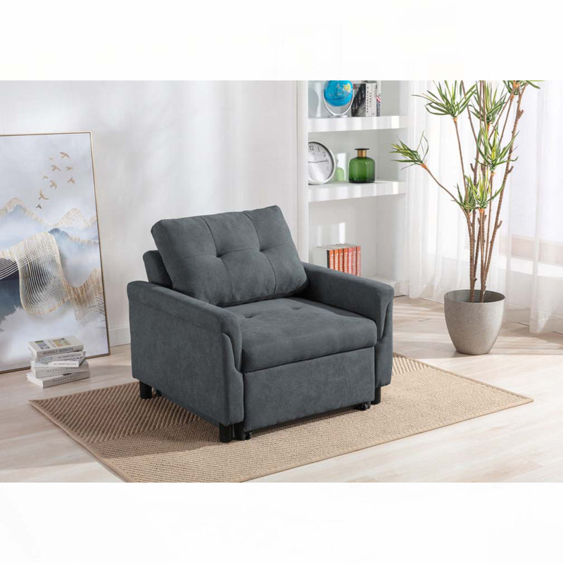 Fauteuil convertible tissé, Gris foncé