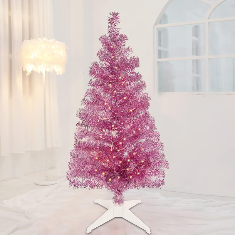 Arbre de Noël artificiel pré-éclairé 4 pi avec 70 lumières DEL blanc chaud