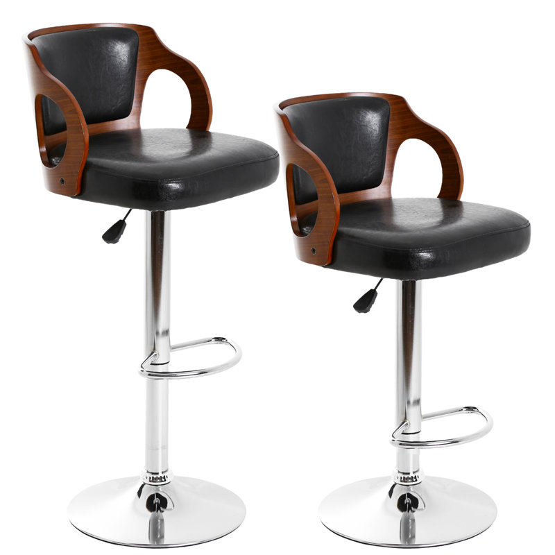 Tabouret de bar Calcidon, Similicuir noir