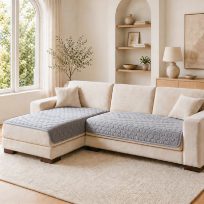 2-Piece Plush L-Shaped Sofa Cover Set – Pet-Friendly, Non-Slip, Machine Washable All-Season Sectional Protector, Soft & Comfortable Couch Slipcover