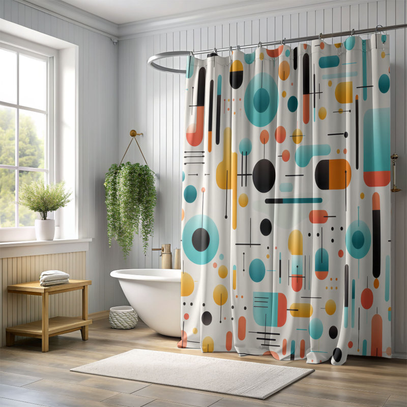 Diverses formes - Rideau de douche Premium, H 74 po x l 71 po