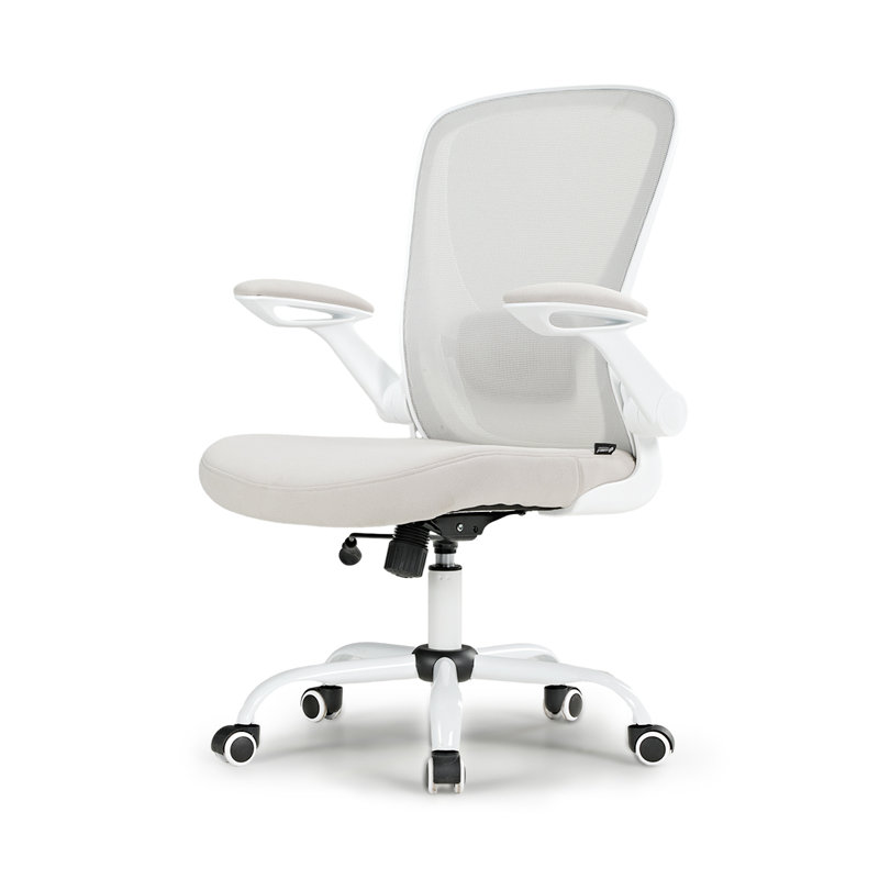 Girdie Mesh Office Task Chair With Flip-Up Arms, Gray
