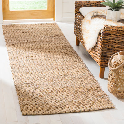 Jameson Natural Fiber Hand Woven Jute And Cotton With Latex Solid Color Rug