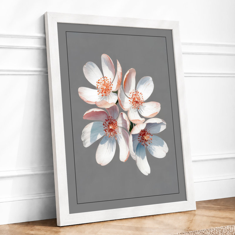 Soft Study Botanical - Framed Print, A4 - 29.7 x 21.0 cm, White