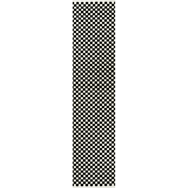 Tapis noir / blanc Finn High-Low, Tapis de couloir 2 pi x 8 pi