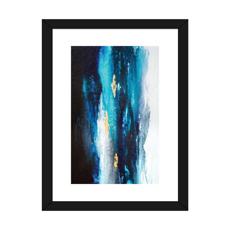 Océan profond - reproduction d'art, Papier encadré noir, H 24 po x l 16 po x P 1 po