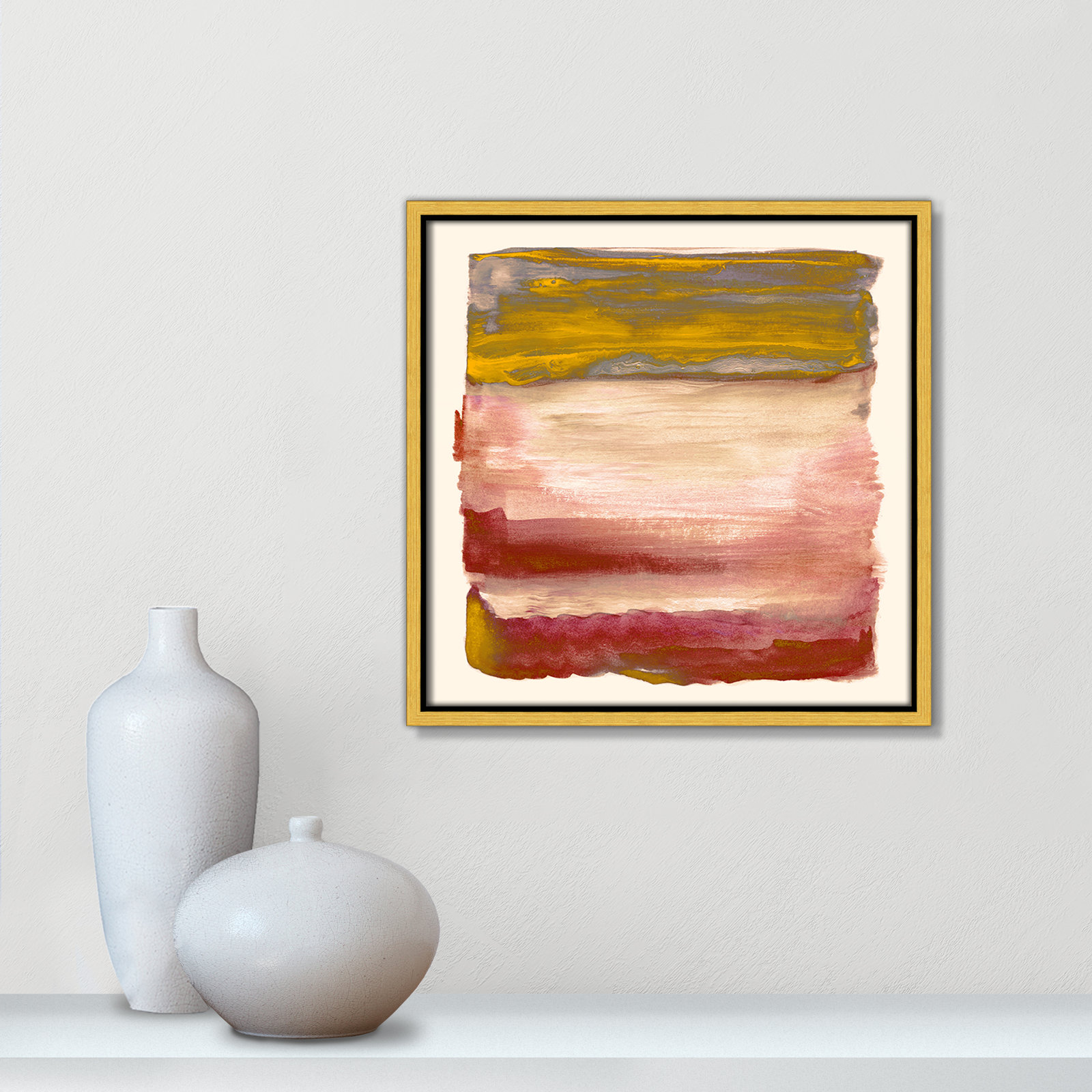 Sky Collection "Yellow Sky I" Print by Nan, Gold, 13.5" H x 13.5" W