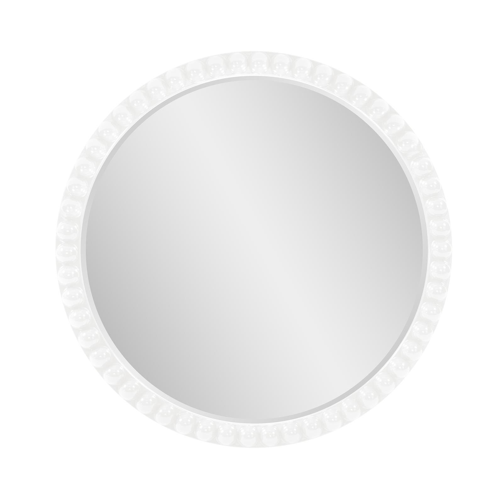 Darlene Round Mirror, White