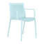 Summer 4Pcs Light Blue Stackable Armchairs With 55 Inch White Modern Table - Indoor/Outdoor Use, Ergonomic Design, Lightweight And Durable-2011883749