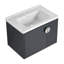 Meuble-lavabo de 28 po avec lavabo en céramique, pour petite salle de bain, meuble-lavabo avec porte-116040629