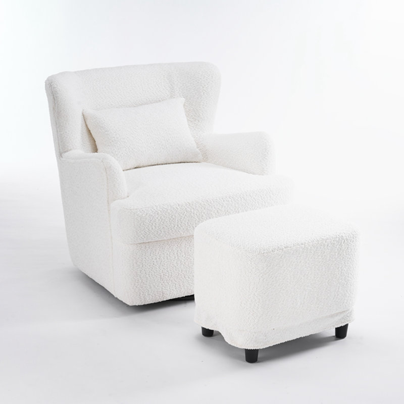 Fauteuil rond pivotant à 360 °, Beige