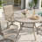 4-Person Round Patio Dining Set With Swivel PVC-Coated Polyester Chairs-2033449565