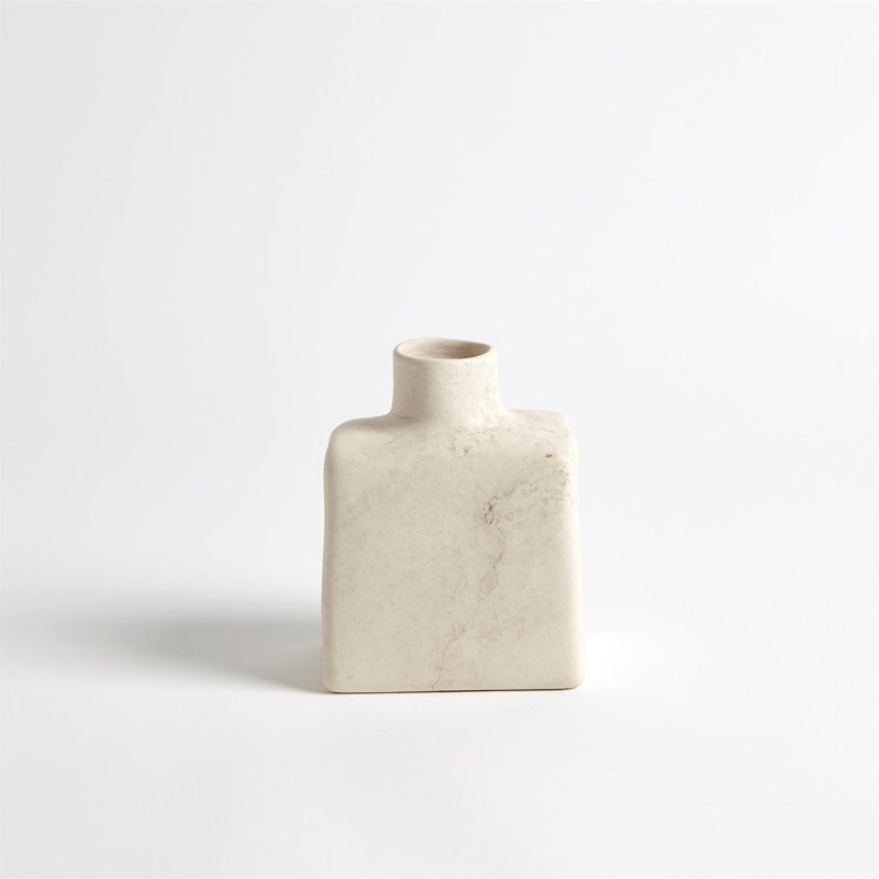 Short Stack Bottle-Reactive Ivory, 6" H x 5" W x 3.25" D