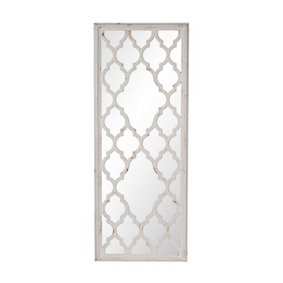 24" X 60" Distressed White Floor Mirror, Full Body Mirror For Bathroom Bedroom Living Room