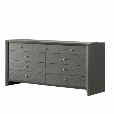 Commode 9 tiroirs, 1Pc, boutons ronds contemporains modernes pour chambre à coucher, meubles en bois, bronze industriel