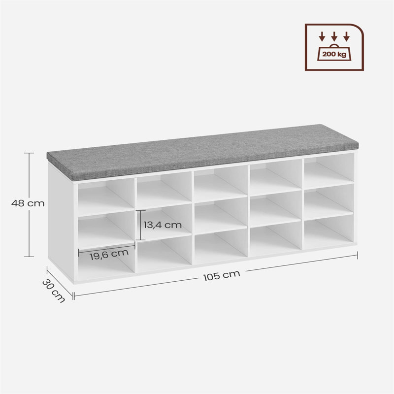 15 Pair Shoe Storage Bench