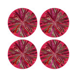 Pheasant Feathers Vegan Leather Round Pebble Placemat