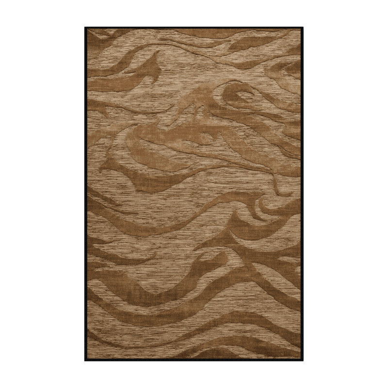 Tapis brun lavable à la machine, Rectangle de 5 pi x 8 pi