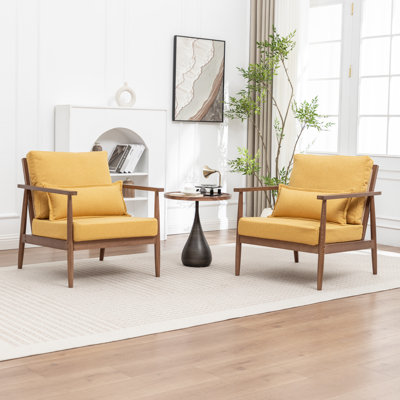 Rayn Solid Wood Upholstered Armchair (Set of 2)