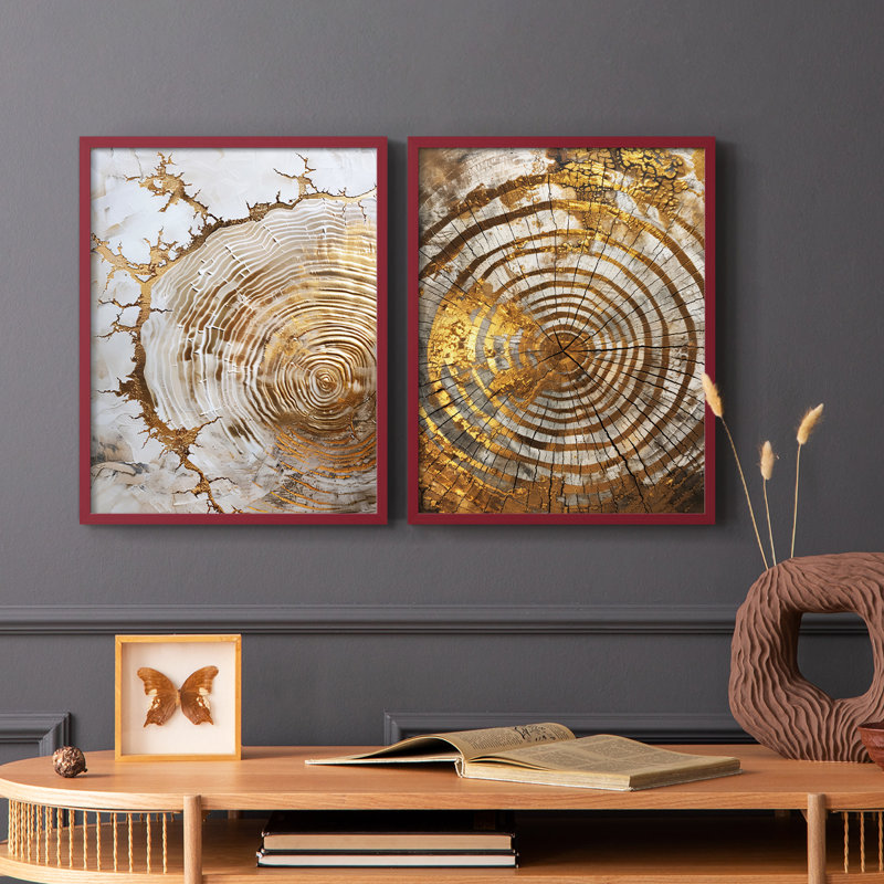 ABSTRACT Series CXXIX-Premium Framed Print -Ready to Hang - No Nails Required - No Nails Required, Red, 21" H x 34" W