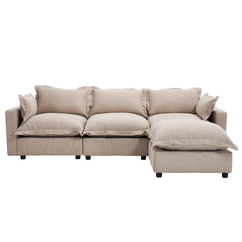 Canapé rembourré avec table basse et repose-pieds, Otameal