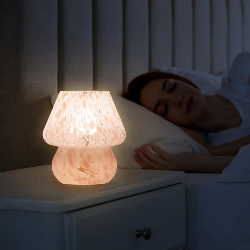 Lampe de chevet de table champignon lampe, table de chevet décor champignon, petites lampes de table pour les tables de chevet de la chambre à coucher, jolies petites lampes modernes de style Mid-Century à intensité variable, décoration intérieure unique
