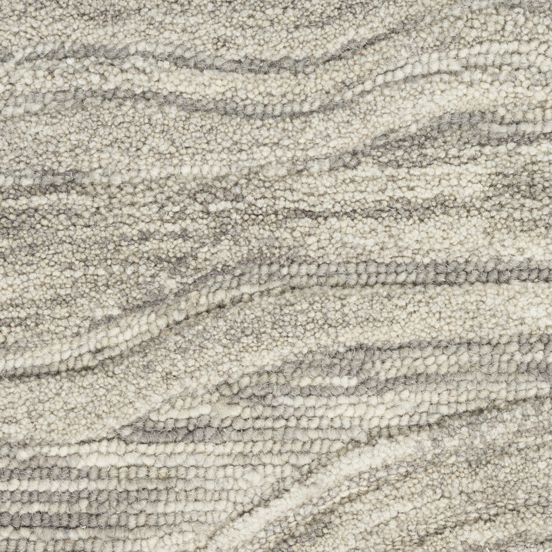 Tapis abstrait gris Ilijan, Rectangle 8 pi 6 po x 11 pi 6 po