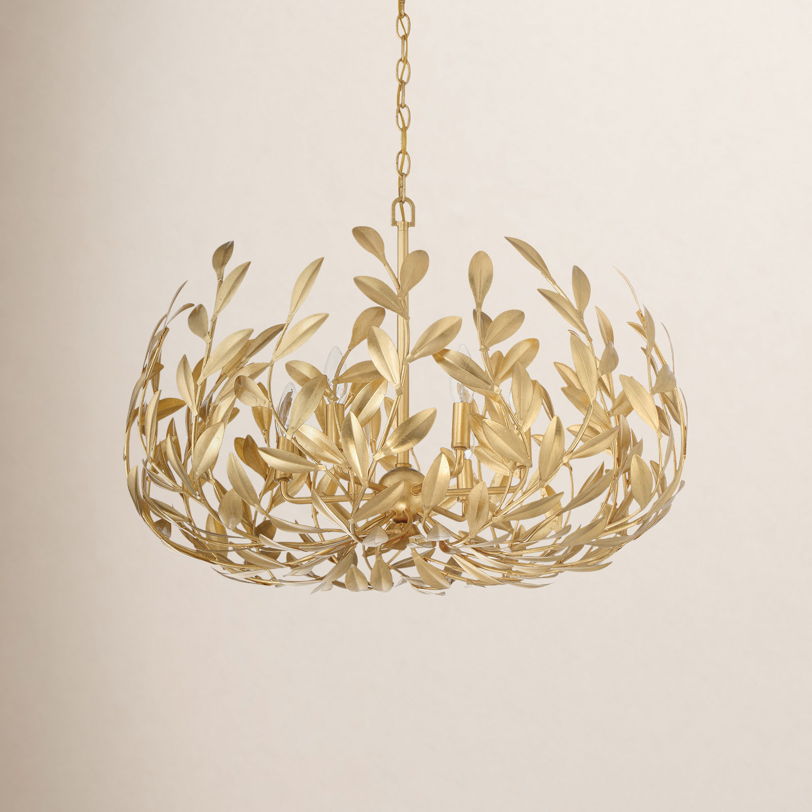 Conde 6 - Light Dimmable Globe Chandelier, Antique Gold
