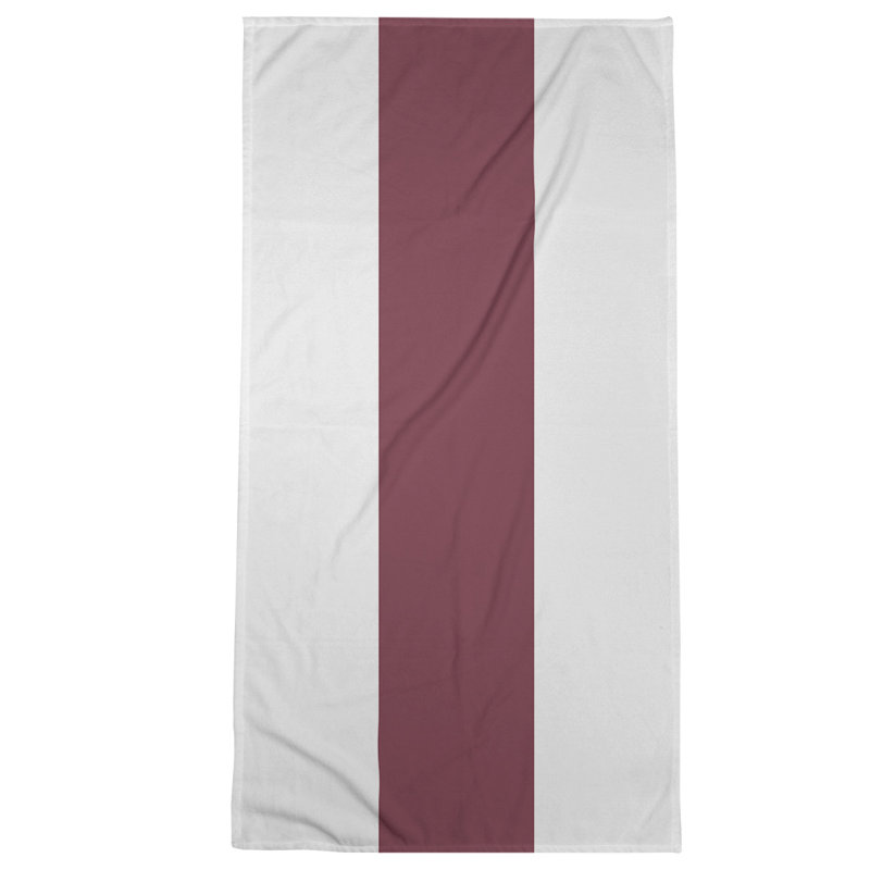 Cotton Blend Beach Towel, Off White/Burgundy