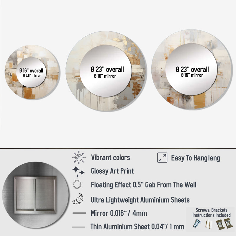 Devarius Metal Round Mirror