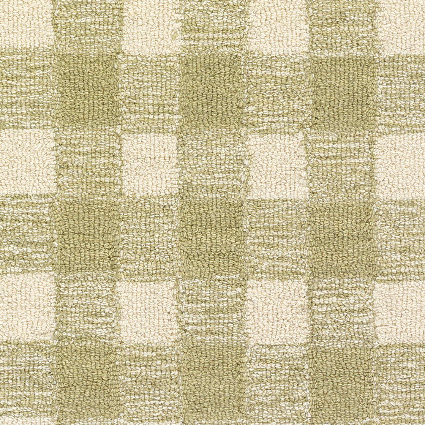 Lola Green Hand-Tufted Plaid Wool Rug, Rectangle 7'10" x 9'10"