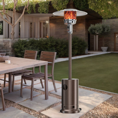 Chaufferette au propane, chauffages d'extérieur 48 000 BTU avec système d'arrêt automatique pour la cour, la terrasse, le jardin, le porche