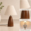 Lampe de table en noyer, lampe de chevet H 13,2 po avec abat-jour en tissu, interrupteur en ligne à 3 voies et ampoule E26 chaude incluse