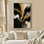 Art mural encadré, impressions murales abstraites rétro pour chambre à coucher - 24 po x 36 po