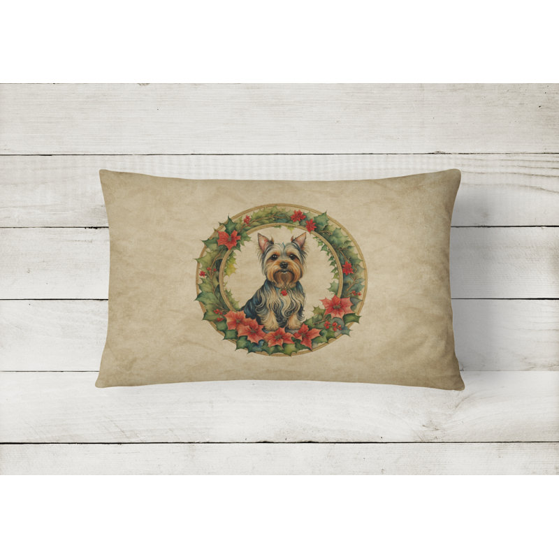 Coussin décoratif intérieur / extérieur en polyester Christmas, 12 po x 16 po, Rectangulaire