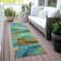 Machine Washable Indoor/Outdoor Xhevrie Teal Rug
