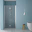 Porte de douche pliante l 34 po x H 72 po avec verre trempé - matériaux réglables pour économiser l'eau
