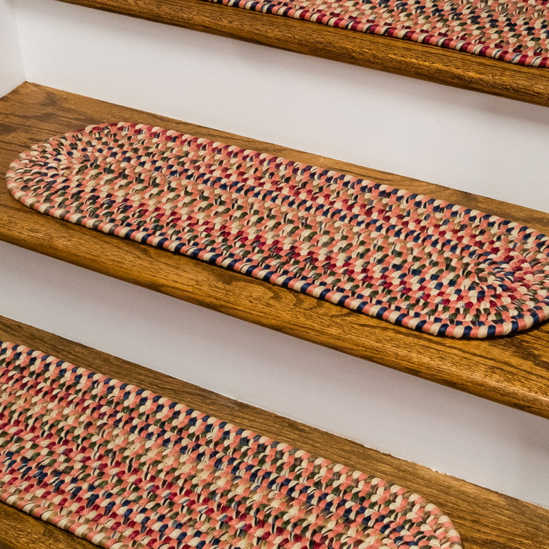 Tapis d'escalier New England Braid - 100% laine, Rouge, 1