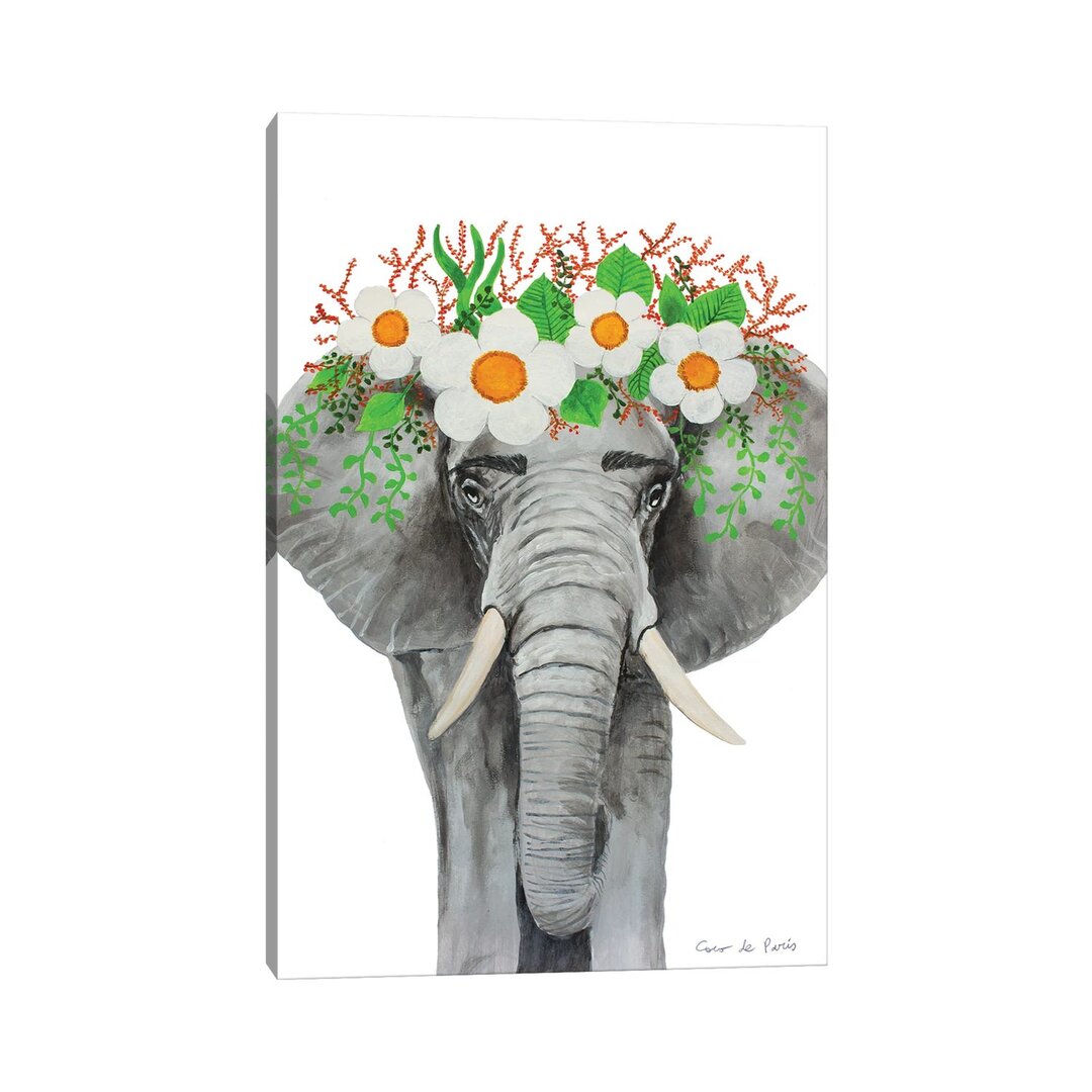 Leinwandbild Frida Kahlo Elephant - White