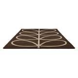 Hand Tufted Wool Abstract Area Rug in Walnut
