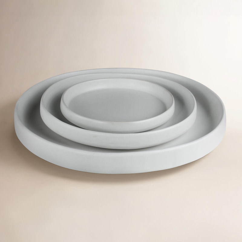Ebern Designs Ceramic Platter, 12" W x 12" L x 1.75" H