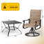 Ensembles de salle à manger pivotants d'extérieur 5 pièces, chaises de patio à cadre en métal rotatif à 360 ° avec tissu Teslin épaissi, chaises de salle à manger d'extérieur avec accoudoirs pour terrasse et cour arrière-1484077072