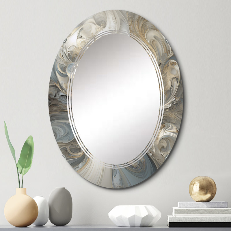 Dourous - Miroir mural moderne ovale, 30 po x 20 po