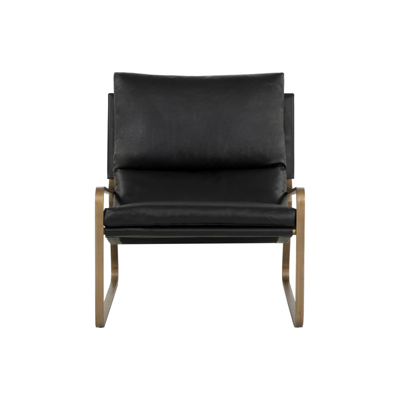 Lounge Chair, Black Genuine Leather
