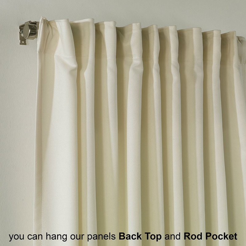 Lined Blackout Extra Long & Extra Wide Custom Made Decorative Single Panel, 100" W x 228" L, Cream