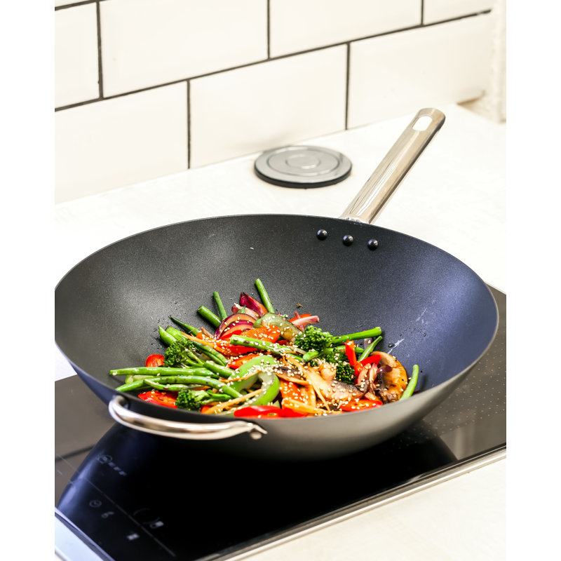 MasterClass Carbon Steel Wok, 35.5 cm